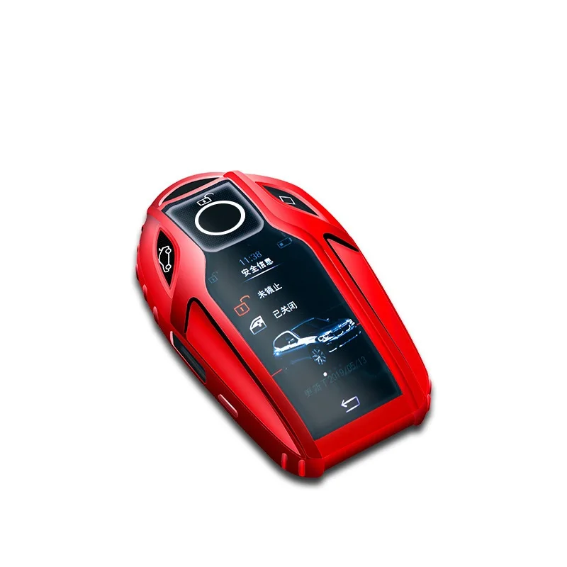 TPU чехол для автомобиля светодиодный Дисплей ключ чехол для ключей для BMW 5 7 серии G11 G12 G30 G31 G32 i8 I12 I15 G01 X3 G02 X4 G05 X5 G07 X7 - Название цвета: Красный