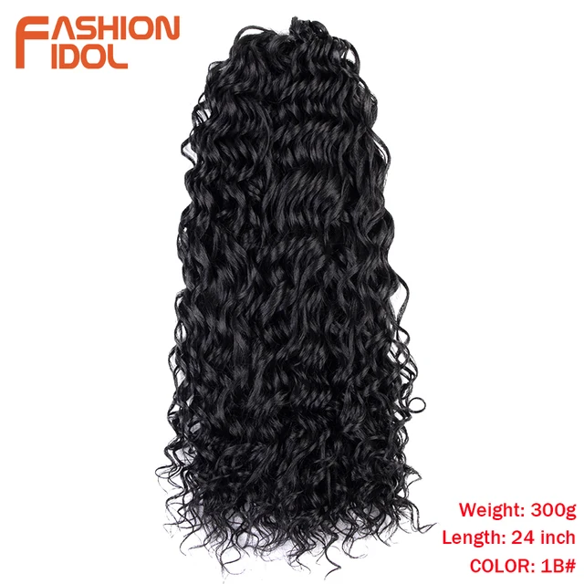 Deep Wavy Twist Crochet Hair Synthetic Afro Curly Hair Crochet Braids High Temperature Fiber Braiding Hair Extensions For Women 1B