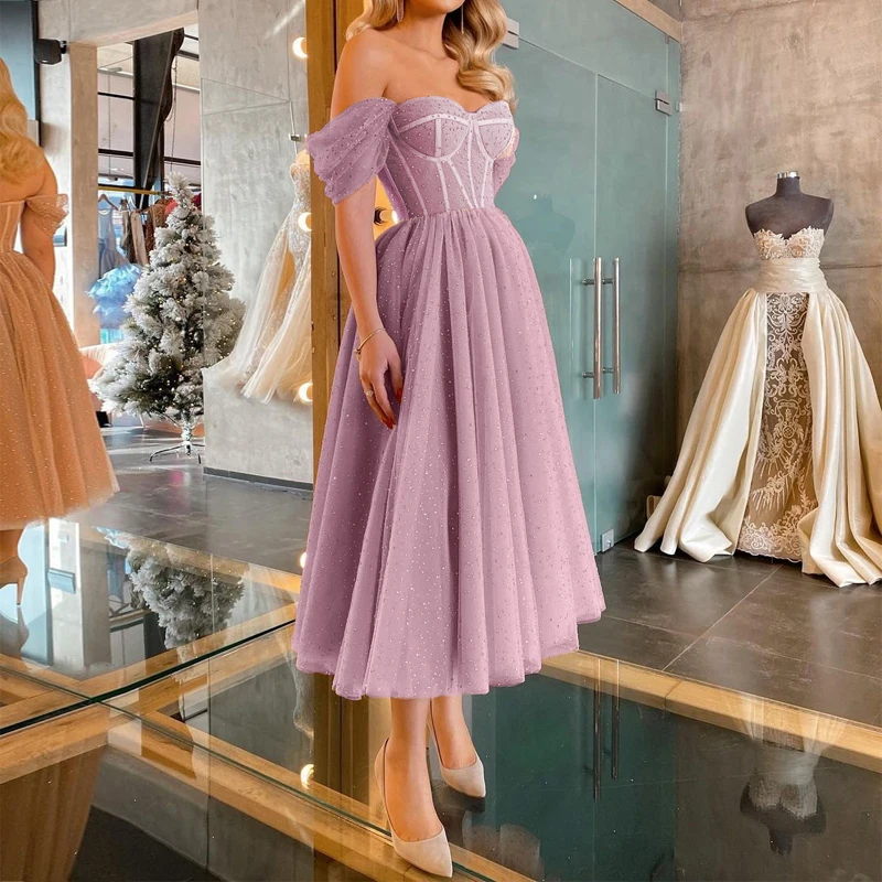 midi corset prom dress