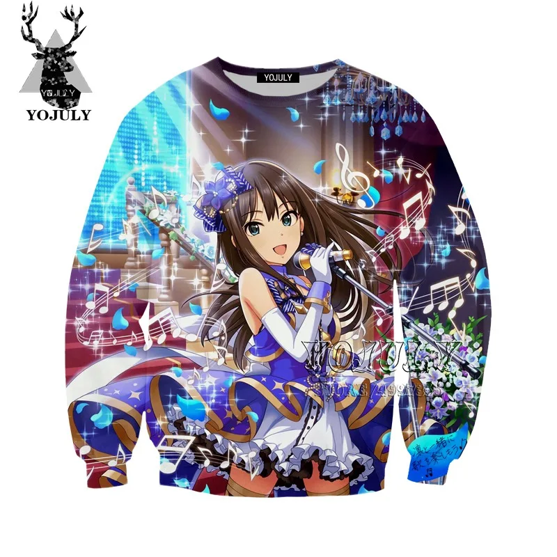 YOJULY Idol Master, Детская толстовка Золушки для девочек с 3D рисунком, Детская толстовка с аниме, для мальчиков и девочек, для подростков, модная детская одежда, Kawaii SW114