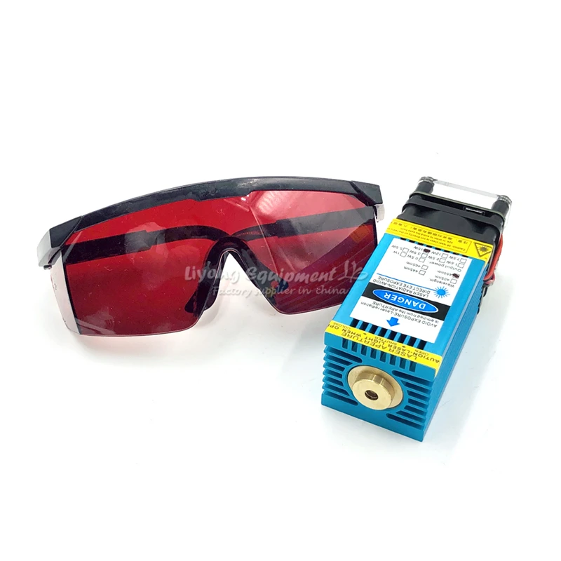 

1000MW diode laser module TTL PMW mix control 405NM 450NM blue purple laser with goggles wires for wood laser engraving machine