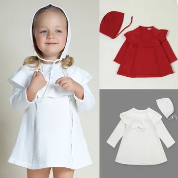 

Baby Girls Knitting Dress for Christmas Party Winter Warm Girls Dresses Children Clothes Fashion Kid Sweater with Hat