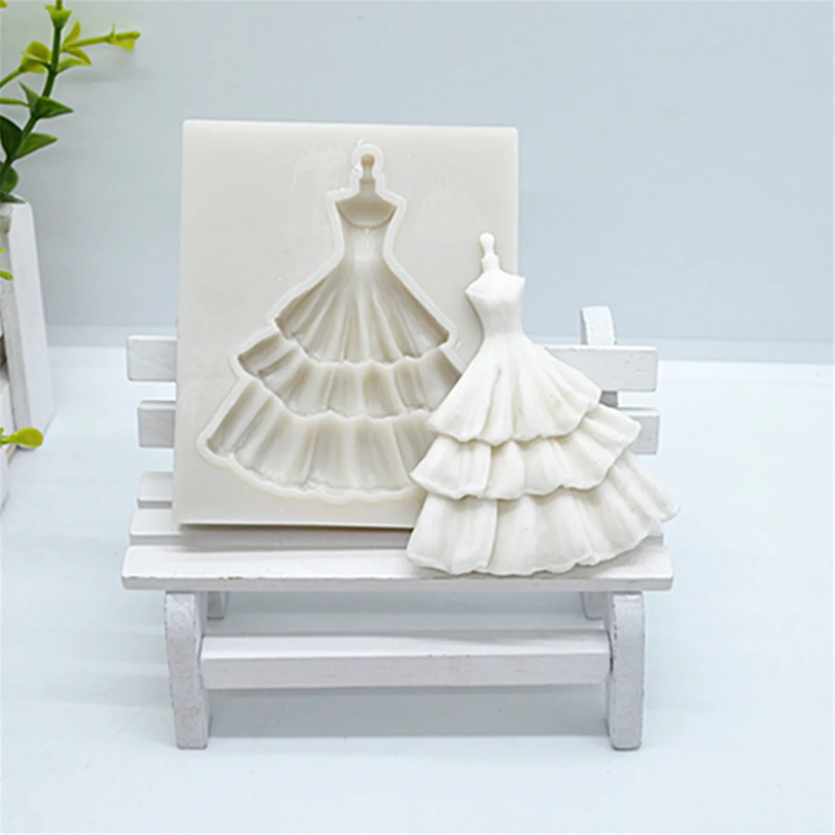 Luyou 웨딩 드레스 레이스 실리콘 수지 금형, 케이크 장식 도구, 페이스트리 주방 베이킹 액세서리, 1pc 