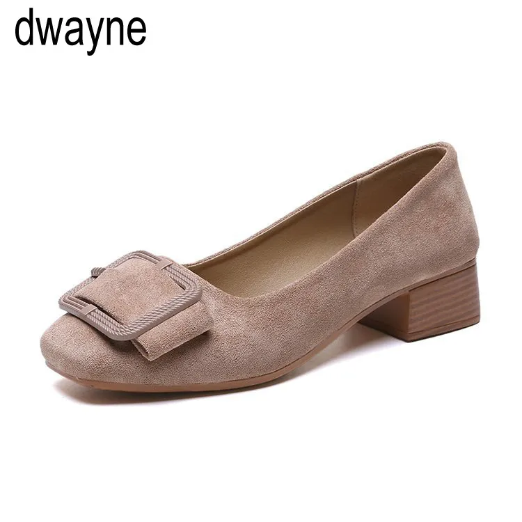 

Genuine Leather Women Dress Shoes Comfortable Soft Work High Heels Shoes Elegant Office Lady Round Toe Pumps Big Size 2019