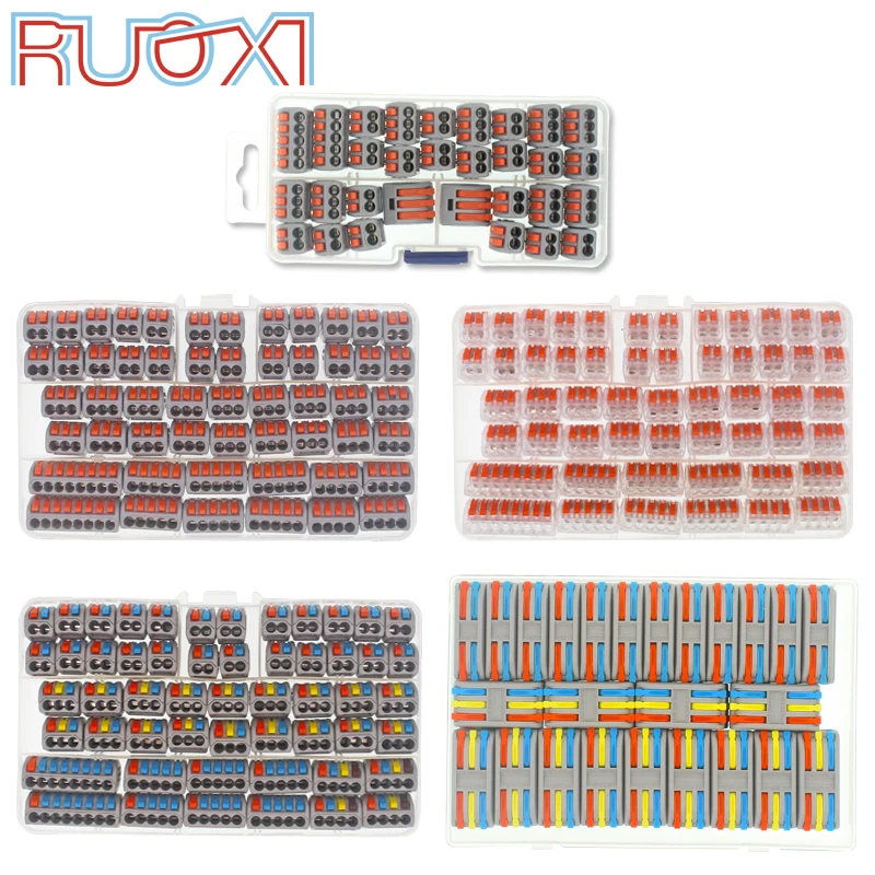 Lighting Wire Connector Terminal Block Set Box Cable Phosphor Copper Soft Wire:0.08-4 Square Hard 32A for 3 Room Hybrid Quick
