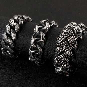 

Skull Men's Bracelet For Men Heavy Stainless Steel Chain Mens Bracelets Accessories 2020 Gothic Biker Jewelry Male Dropshipping
