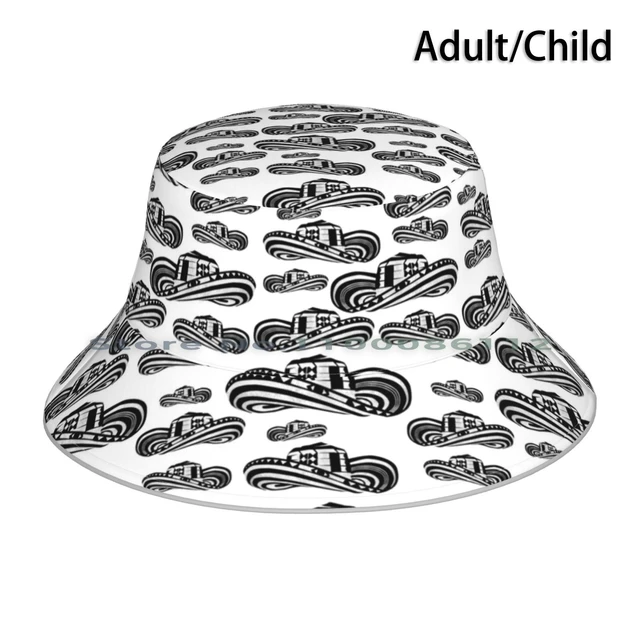 Sombrero Vueltiao In White And Black Ink Pattern Bucket Hat Sun Cap  Sombrero Vueltiao Black Ink White Ink Colombian Hat - AliExpress