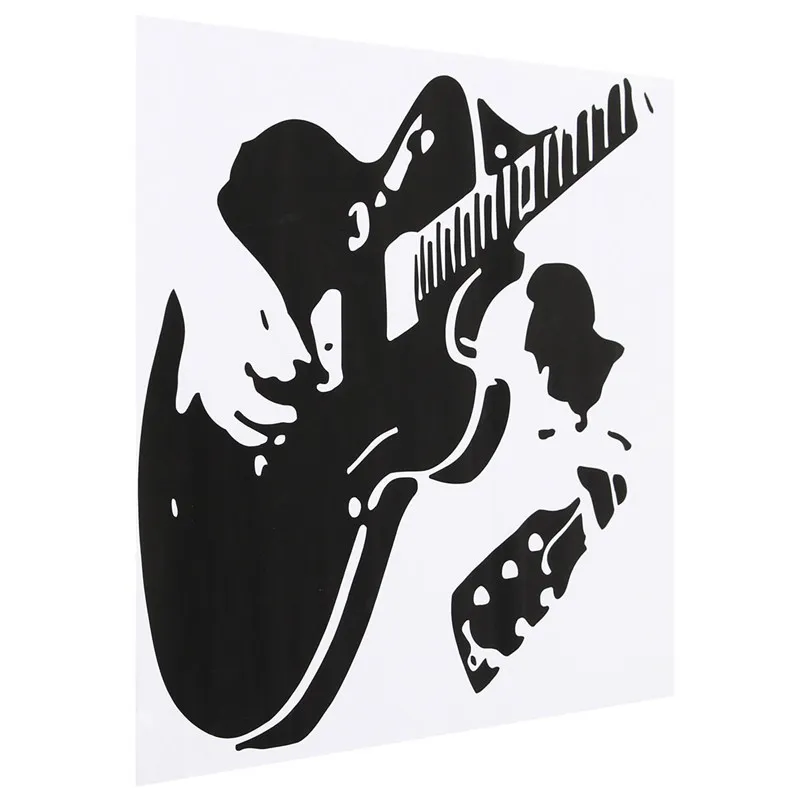 Черная ПВХ наклейка с гитаристом настенный стикер домашний арт обои с надписью Декор DIY около 45x45 см