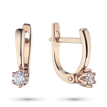 

Earrings made of red gold with diamond e0201sg05171200