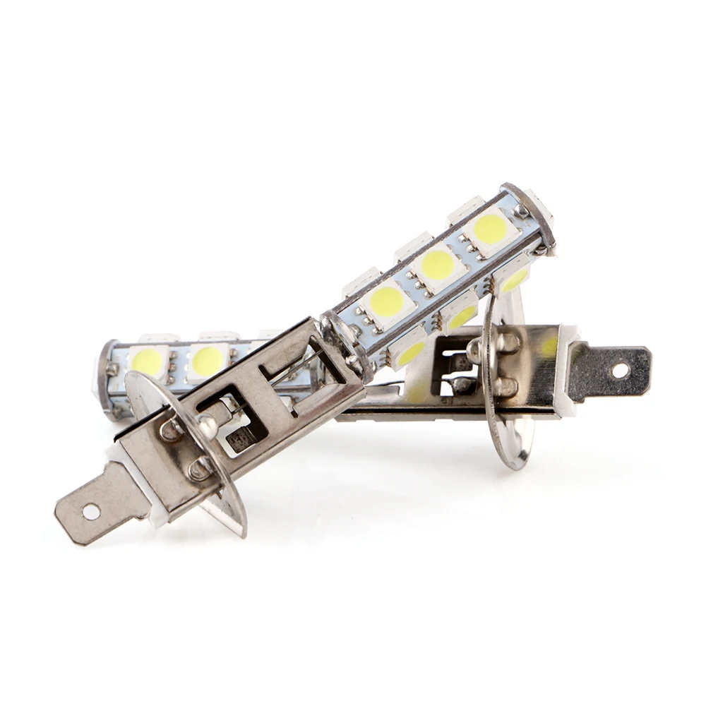 YM E-яркий 2 шт./партия H1 H3 5050 13 SMD 13 светодиодный s Противотуманные фары Дневные Фары Светильник светодиодный лампы головной светильник противотуманная фара, работающего на постоянном токе 12 В, белый цвет