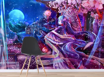 

[Self-Adhesive] 3D Cherry Blossom Girl 0369 Japan Anime Wall Paper mural Wall Print Decal Wall Murals