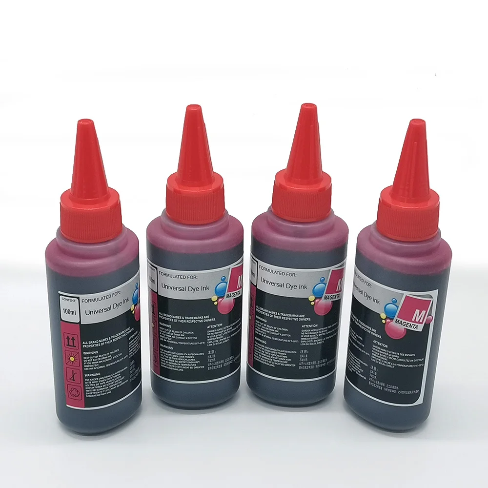 Universal 100ml x4 Refill DYE Ink kit for Epson Canon HP Brother DELL Inkjet Printer CISS Cartridge Printer Ink