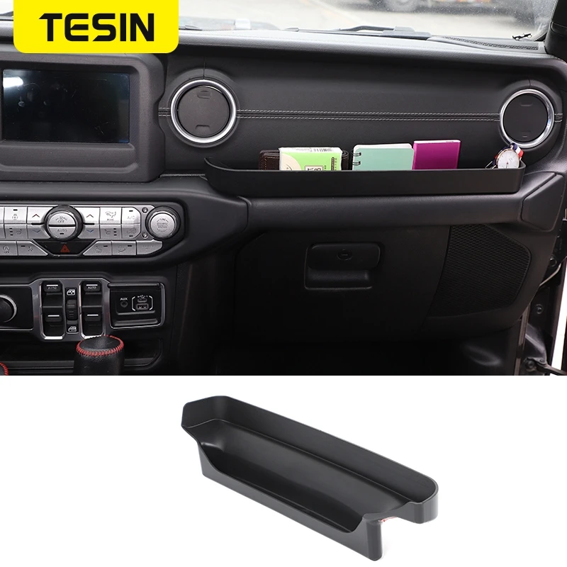 

TESIN Car Handrail Storage Box for Jeep Wrangler JL 2018 Co-pilot Armrest Console Box Accessories for Jeep Wrangler JL 2018+