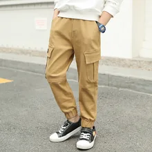 ZYT/ г. Весенние новые стильные модные брюки для мальчиков-подростков; Детский комбинезон