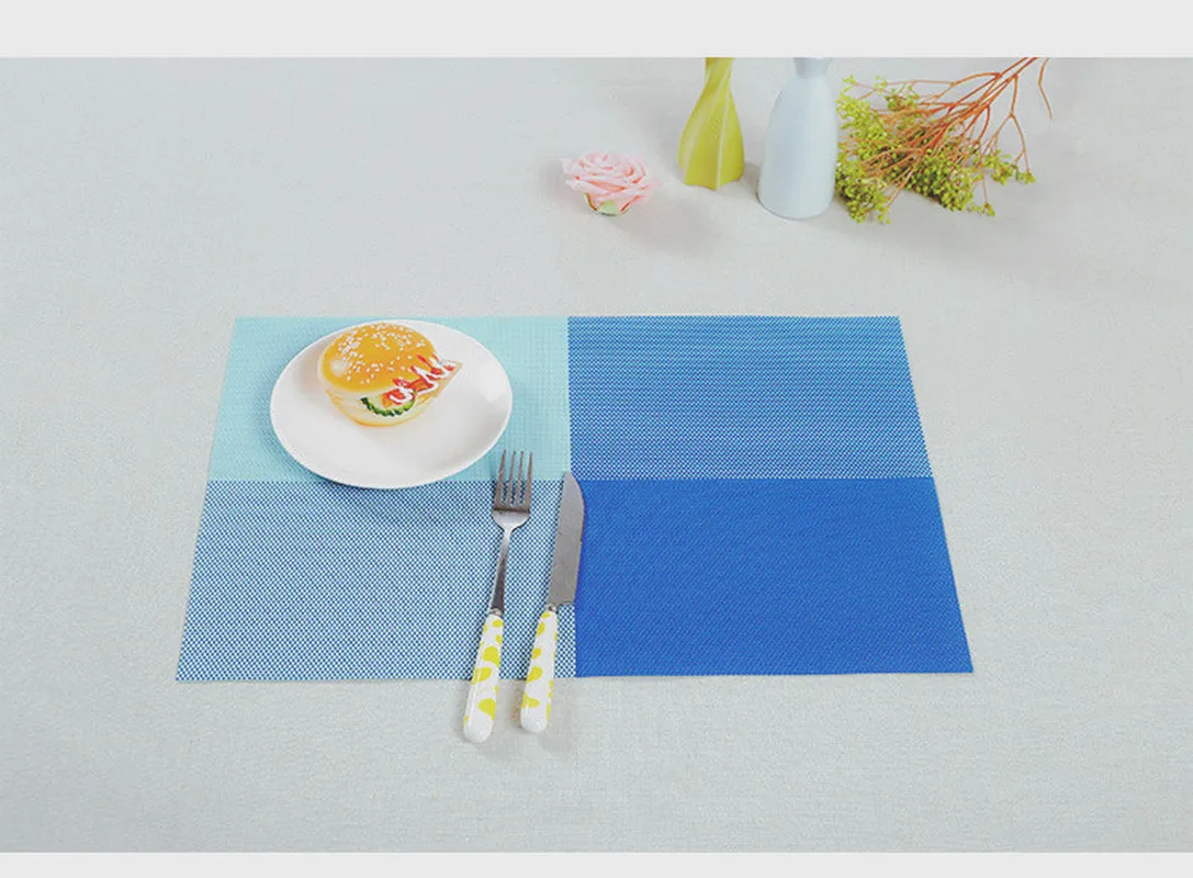4 квадратный однотонный коврик для обеденного стола, коврик для обеденная миска, европейский стиль, ПВХ полосатые подставки, коврик для стола, изоляционный коврик для посуды