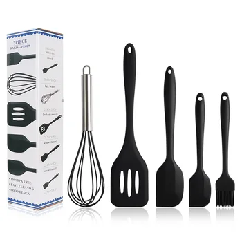 

Silicone Spatula Set of 5 Cooking/Baking Utensil Utensils Set High Heat Resistant Kitchen Non-Stick Cooking Scraper Baking Tools