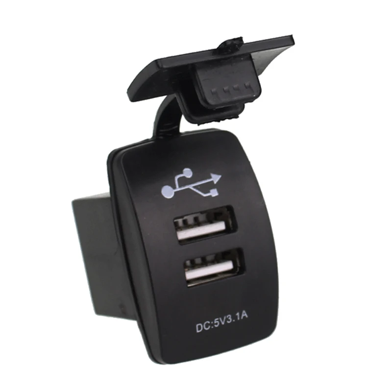 3.1A 5V Car Dual USB Socket Charger Boat Shaped Output 12-24V Power Adapter for Motorbike Caravans |