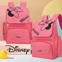 Disney – sac à dos rose pour maman, grande capacité, à couches pour bébé fille, Mickey Mouse, poussette, à la mode, 1 crochet gratuit 