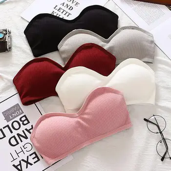 

Sexy Women Girl Underwear Breathable Adjustable Wrapped Bra Stretchy Lingerie Strapless Top With Pad Cropped Bandeau Tops