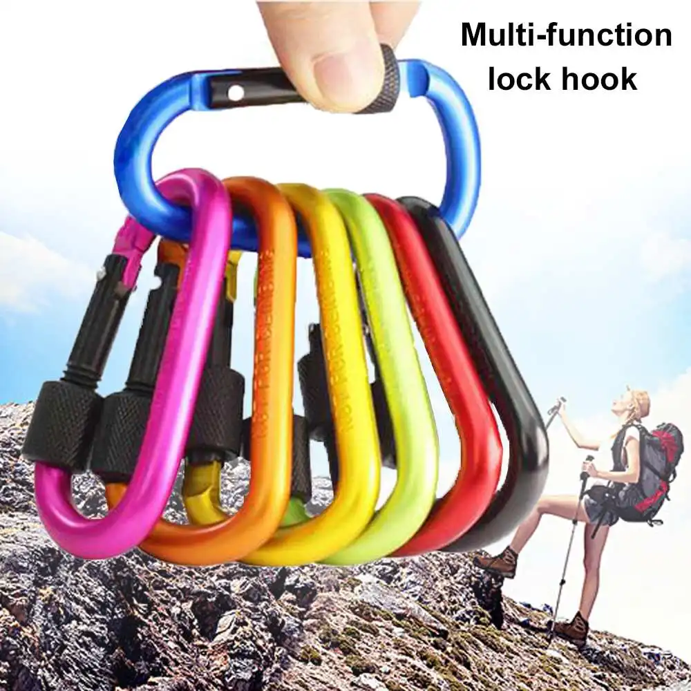 

Aluminum Spring Carabiner 8cm D-Ring Key Chain Clip Multi-color Camping Keyring Snap Hook Backpack Buckle Outdoor Travel Kit