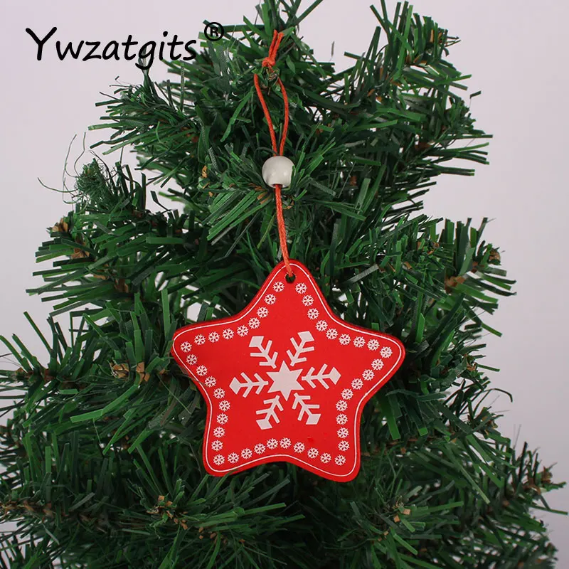6 шт. креативная Новогодняя натуральная Деревянная Рождественская елка орнамент подвесные шары DIY вечерние украшения для дома Елочная гирлянда - Цвет: S3 Star