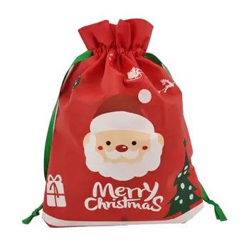 

Women Christmas Santa Claus Non-woven Drawstring Bag Gift Xmas Party Decoration