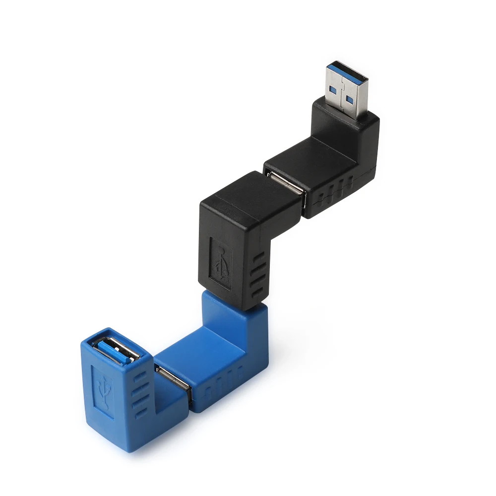 90 градусов USB 3 0 A штекер гнездо левый и правый угловой адаптер AM/AF разъем для