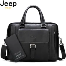 JEEP BULUO, мужской портфель большого размера, сумки для 15 дюймов, для ноутбука, Сплит, кожа, деловая сумка, мужская, на плечо, дорожная сумка, для офиса