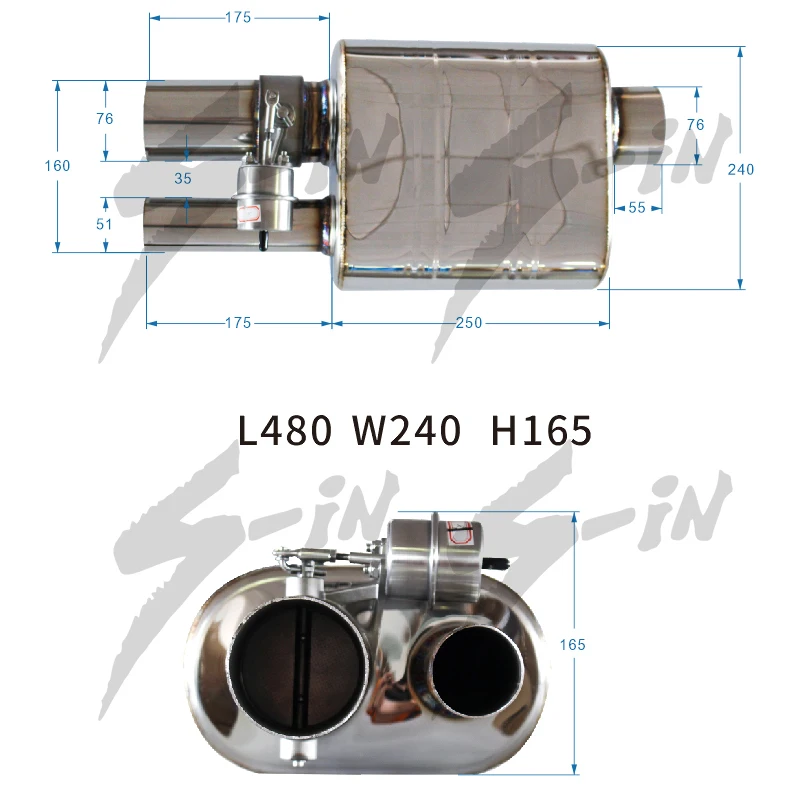 Вакуумный насос глушитель клапана 51 мм/63 мм/76 мм вакуумный для выхлопных газов вырез глушитель клапана 1 вход 2 выхода выключатель глушителя клапан