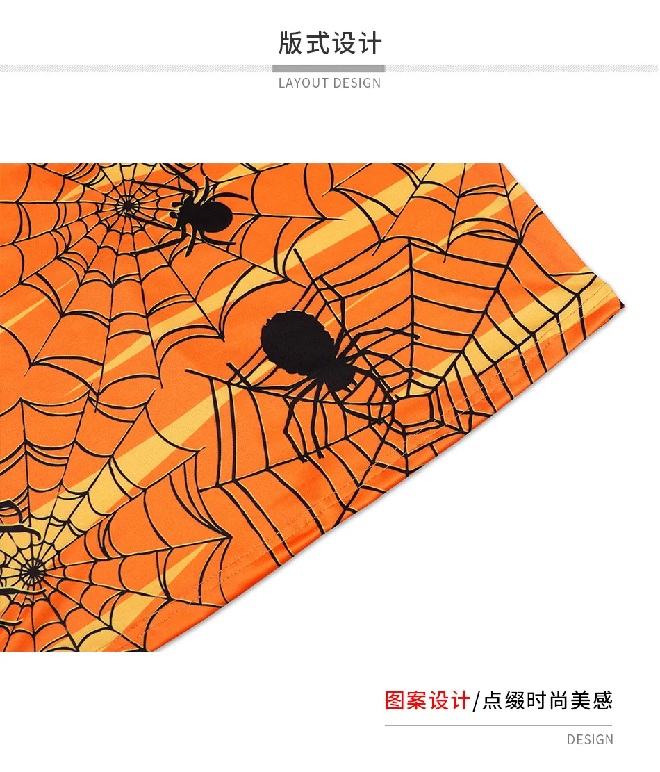 Wish Hot Selling Halloween Costume Europe And America Amazon 3D Digital Printing Spider Slim Fit Long-sleeved Dress Women's