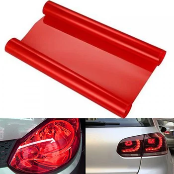 

Smoke Light Film Car Wrap Fog Light 30x150cm Tinting Decal 12x60" 12*60 inch Glossy Red Tint Headlights Tail lights