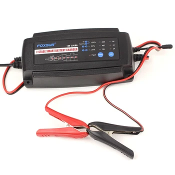 

12V 2A 4A 8A Automatic Smart Battery Charger,7-Stage Smart Battery Charger, Car Battery Charger for GEL WET AGM Battery-E