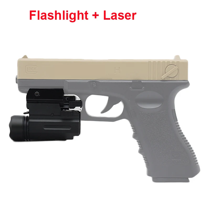 

Tactical Red Dot Laser Pointer Sight Handgun Flashlight For Glock 17 19 24 P226 Airsoft LED Gun Torch 20mm Rail Flashlight Mount
