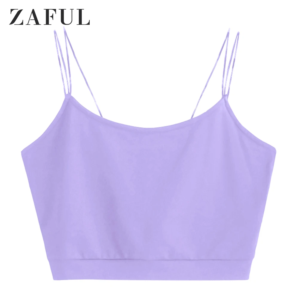 2021 Sexy Solid Color Crop Spaghetti Strap Top Slim Fit New - AliExpress