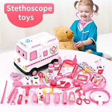 Живой камень Доктор Медицинский Набор игрушек для детей Дети ролевые игры мальчик девочка Медицинский Набор доктор игрушки с машиной 38 39 шт синий розовый