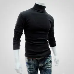 CYSINCOS 2018 осень и зима новый мужской свитер с высоким воротником пуловер рубашка с длинным рукавом сплошной цвет мужской тонкий пуловер