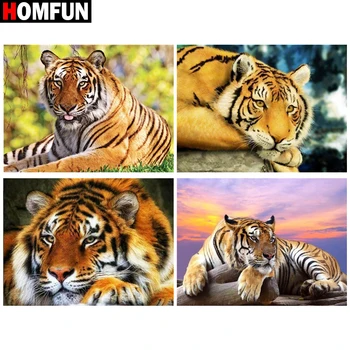 

HOMFUN 3D Diamond Painting "Animal tiger" DIY Full Rhinestones Drill Cross-stitch Kits Square Round Diamond Embroidery