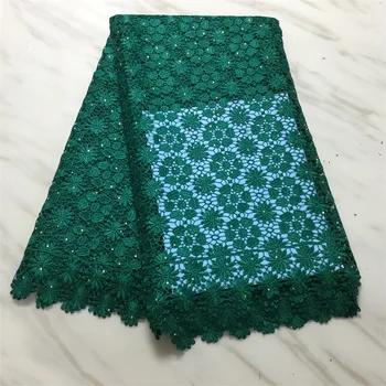 

Green Guipure Lace Cord Lace Fabric High Quality Nigerian Lace Fabric 2020 African French Water Soluble Cord Lace For Wedding