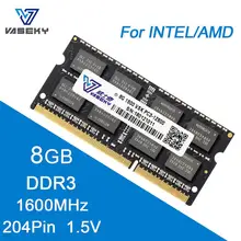 Vaseky 8G mémoire DDR3 1600MHz 204Pin 1.5V ordinateur RAM haute vitesse lecture/écriture silencieux mémoire d'ordinateur portable pour AMD/INTEL