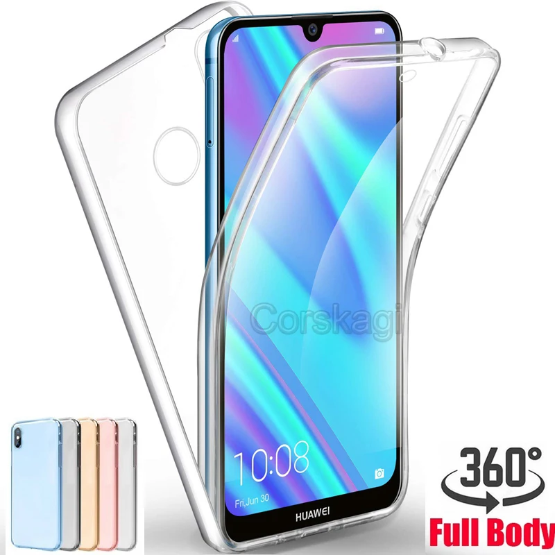 Мягкий чехол для Huawei Nova 7i Y7P P30 P40 Lite E Y5 Y6 Prime Y7 прозрачный на 360 градусов Honor 9C 8A 8S 10 20