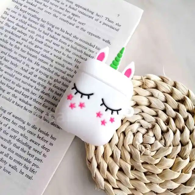 Cartoon For airpods case Silicone Cover For airpods Case Cute Earphone 3D Headphone case Protective whitehorse