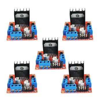 

5Pcs Dual H Bridge Dc Stepper Motor Driver Controller Board Module For Arduino L298N Motor Driver Controller Module
