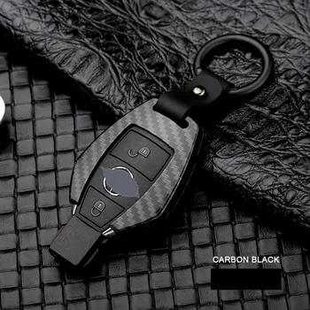 

Carbon fiber Alloy key case cover Key case protective shell holder for Mercedes benz A B R G Class GLK GLA w204 W251 W463 W176