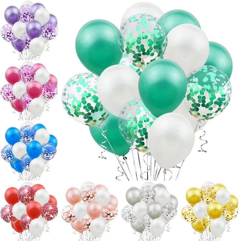 15pcs Birthday Latex Balloons Confetti Wedding Party Decor Favors
