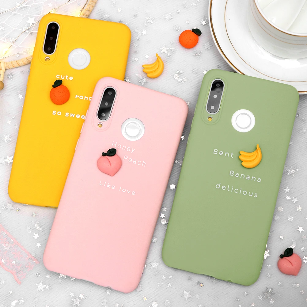 

Silicone Candy Matte Case For Coque Huawei Honor 8X 9X View 10 20 9 Lite 7A Pro 10i 20i 7X Play 3D Fruit Case For Honor 8X TPU