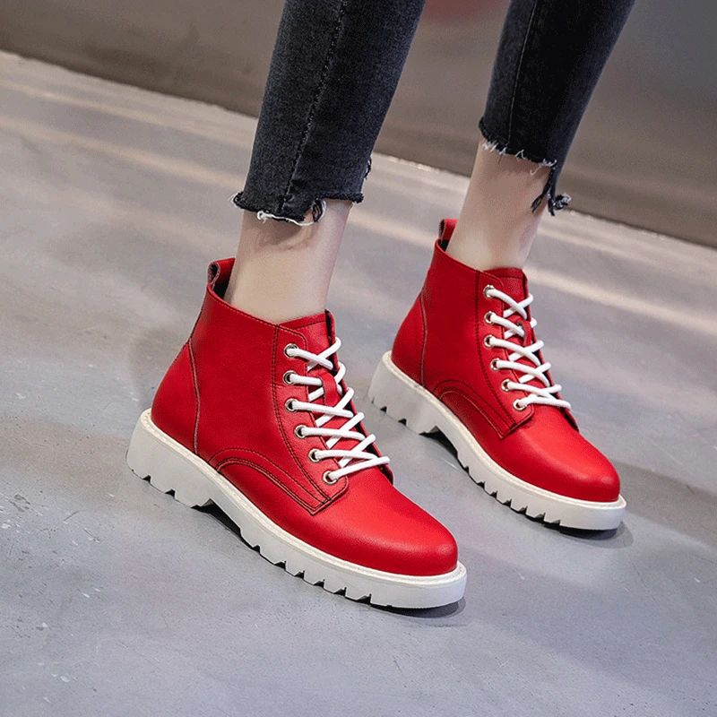 

Women Boots 2019 New Autumn Winter Genuine Leather Boots Woman Waterproof Warm Style Casual Fashion Trend Boots Women