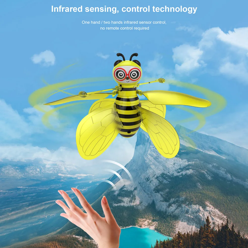 Sensor de Controle Presente das Crianças Brinquedo Voador Animal Abelha Indução Infravermelha Eletrônica Aeronave Mão Portátil Brinquedos Mini Helicóptero rc 7 Brinquedo voador rc animal rc abelha indução