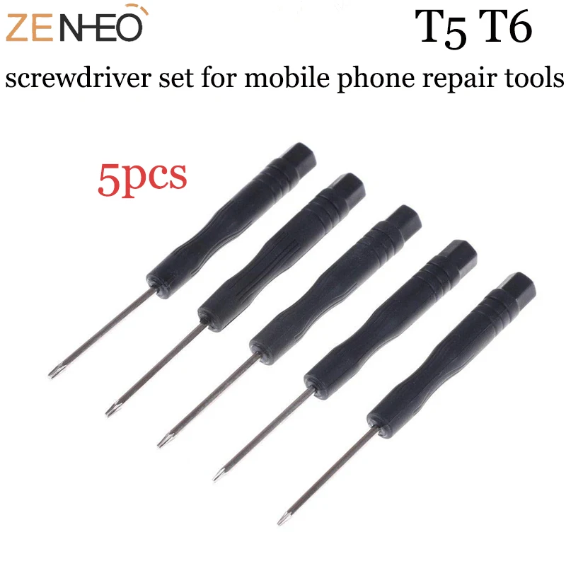 

5 pcs T5 T6 precision stainless steel Torx screwdriver set for mobile phone repair tools smart watch accessories