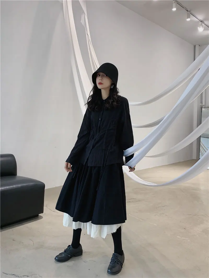 XITAO, двухслойные юбки с соединением, женская мода, Harajuku стиль, утолщенная юбка, миноритарная дикая Осенняя зимняя одежда для женщин, DMY1196