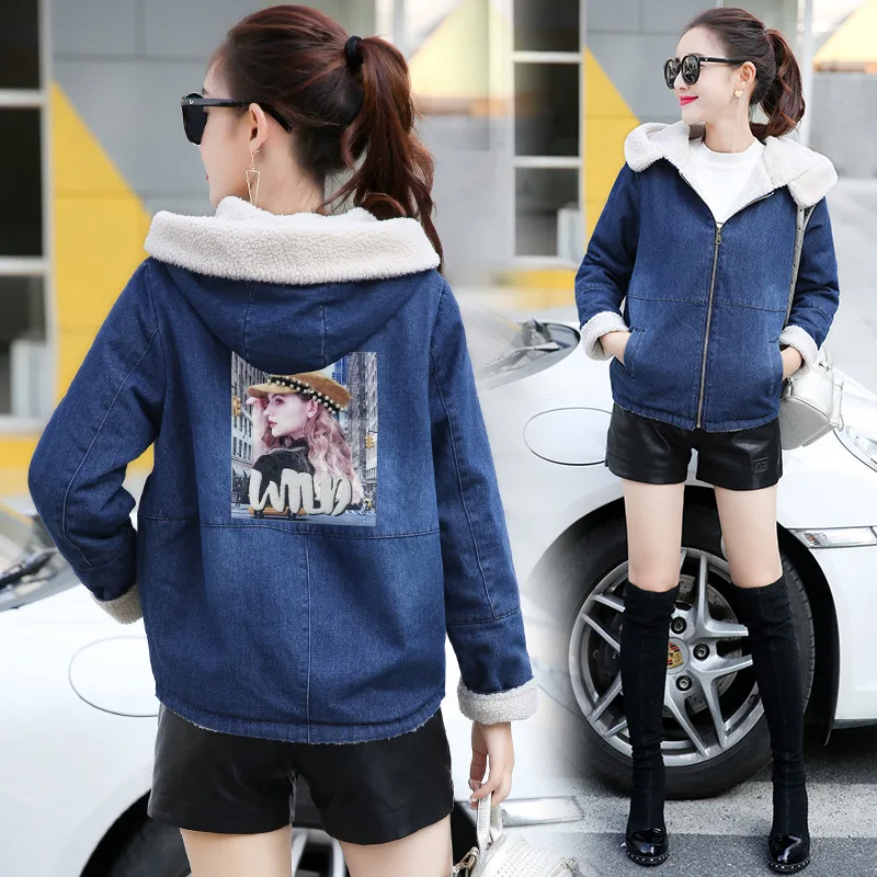 

2019 Winter New Style WOMEN'S Dress Korean-style Lambs Wool Cowboy Brushed And Thick Cotton Coat Cotton Overcoat Tops Women's